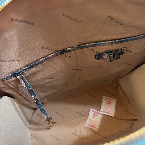 Brahmin Large Duxbury Satchel Handbag Blue Lace Melbourne NWT - Picture 4 of 8